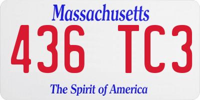 MA license plate 436TC3
