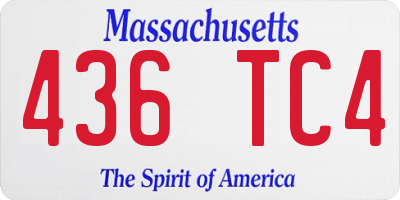 MA license plate 436TC4
