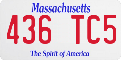 MA license plate 436TC5