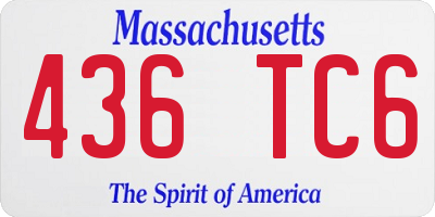 MA license plate 436TC6