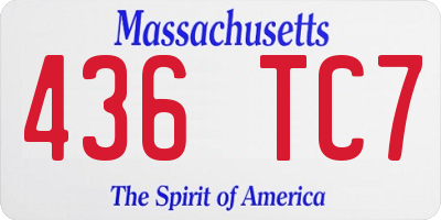 MA license plate 436TC7