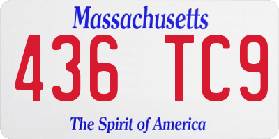 MA license plate 436TC9
