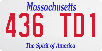MA license plate 436TD1