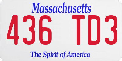 MA license plate 436TD3