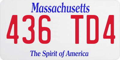 MA license plate 436TD4
