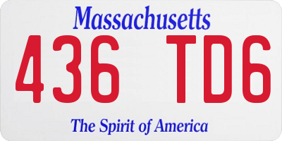 MA license plate 436TD6