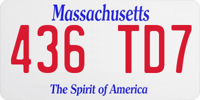 MA license plate 436TD7