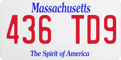 MA license plate 436TD9