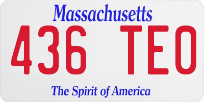 MA license plate 436TE0