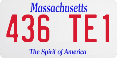 MA license plate 436TE1