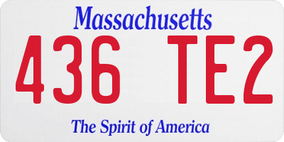 MA license plate 436TE2