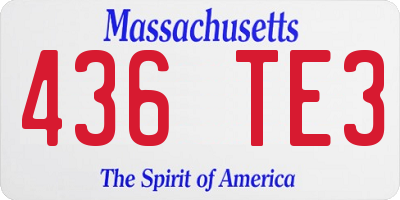 MA license plate 436TE3