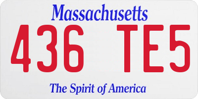 MA license plate 436TE5