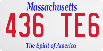 MA license plate 436TE6