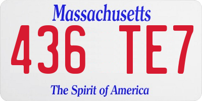 MA license plate 436TE7