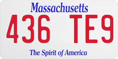 MA license plate 436TE9