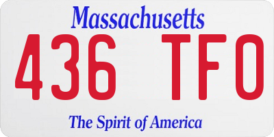 MA license plate 436TF0