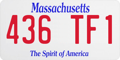 MA license plate 436TF1