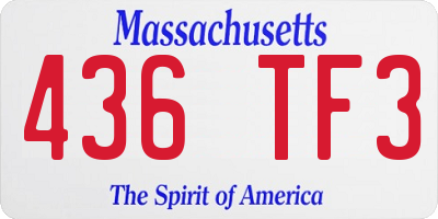 MA license plate 436TF3