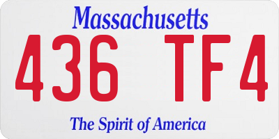 MA license plate 436TF4
