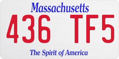 MA license plate 436TF5