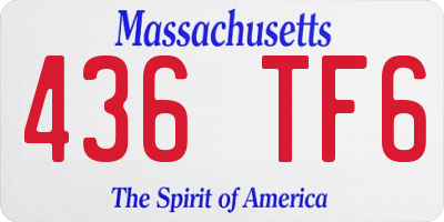 MA license plate 436TF6
