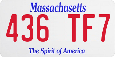 MA license plate 436TF7