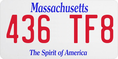 MA license plate 436TF8