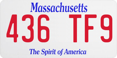 MA license plate 436TF9