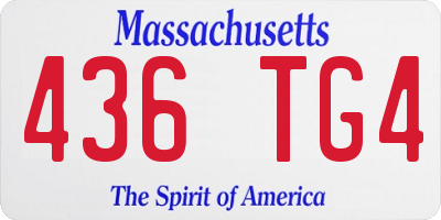 MA license plate 436TG4