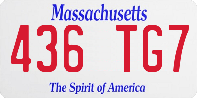 MA license plate 436TG7