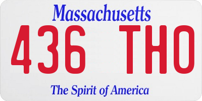 MA license plate 436TH0