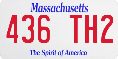 MA license plate 436TH2