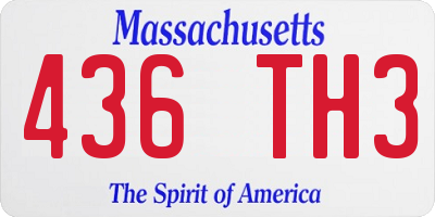 MA license plate 436TH3