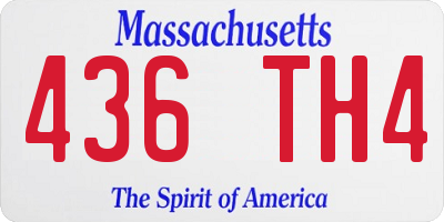 MA license plate 436TH4