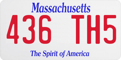 MA license plate 436TH5