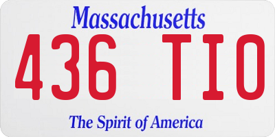 MA license plate 436TI0