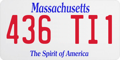 MA license plate 436TI1