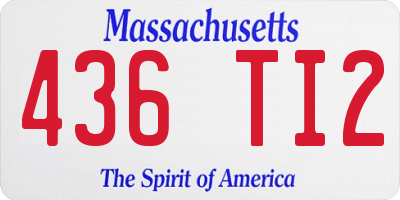 MA license plate 436TI2