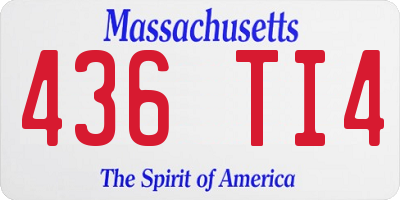 MA license plate 436TI4