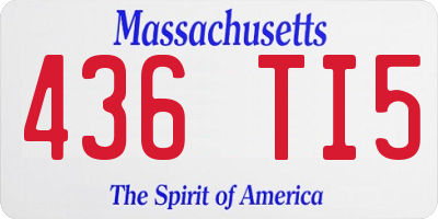MA license plate 436TI5