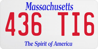MA license plate 436TI6