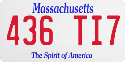 MA license plate 436TI7