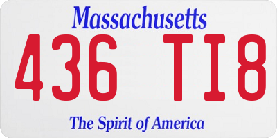 MA license plate 436TI8