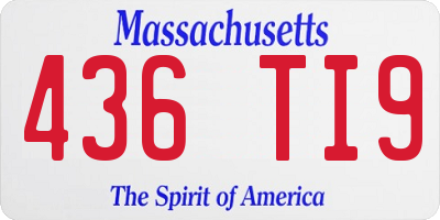 MA license plate 436TI9