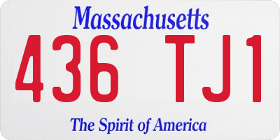 MA license plate 436TJ1