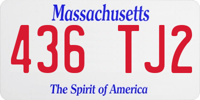MA license plate 436TJ2