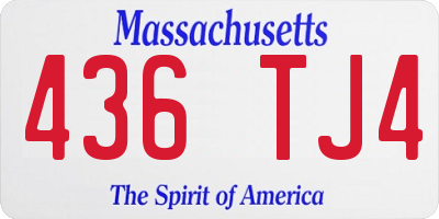 MA license plate 436TJ4