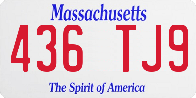 MA license plate 436TJ9