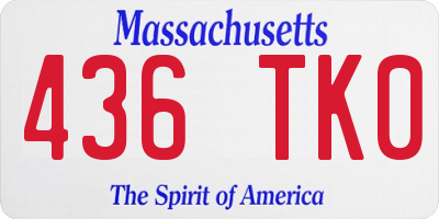 MA license plate 436TK0